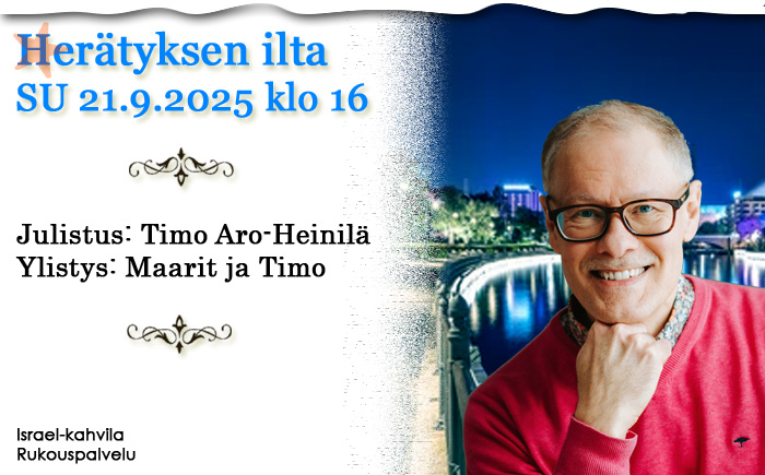SU 21.9.2025 klo 16 Herätyksen ilta – Timo Aro-Heinilä