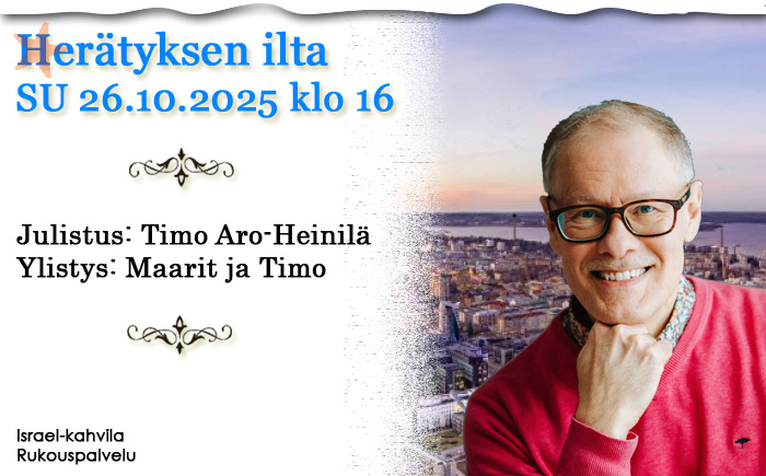 SU 26.10.2025 klo 16 Herätyksen ilta – Timo Aro-Heinilä