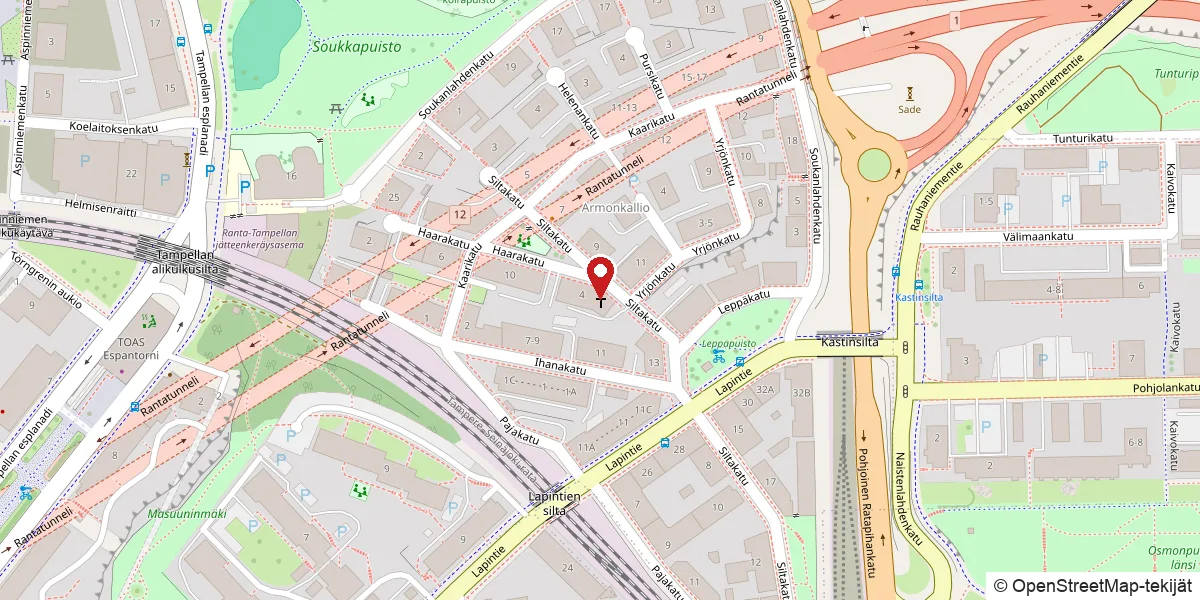 Kartta: Toivon Portti -seurakunta, Siltakatu 4, Tampere