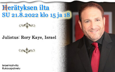 SU 21.8.2022 klo 15 ja 18 Herätyksen ilta – Rory Kaye, Israel