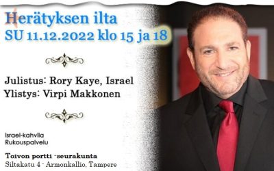 SU 11.12.2022 klo 15 ja 18 Herätyksen ilta – Rory Kaye, Israel