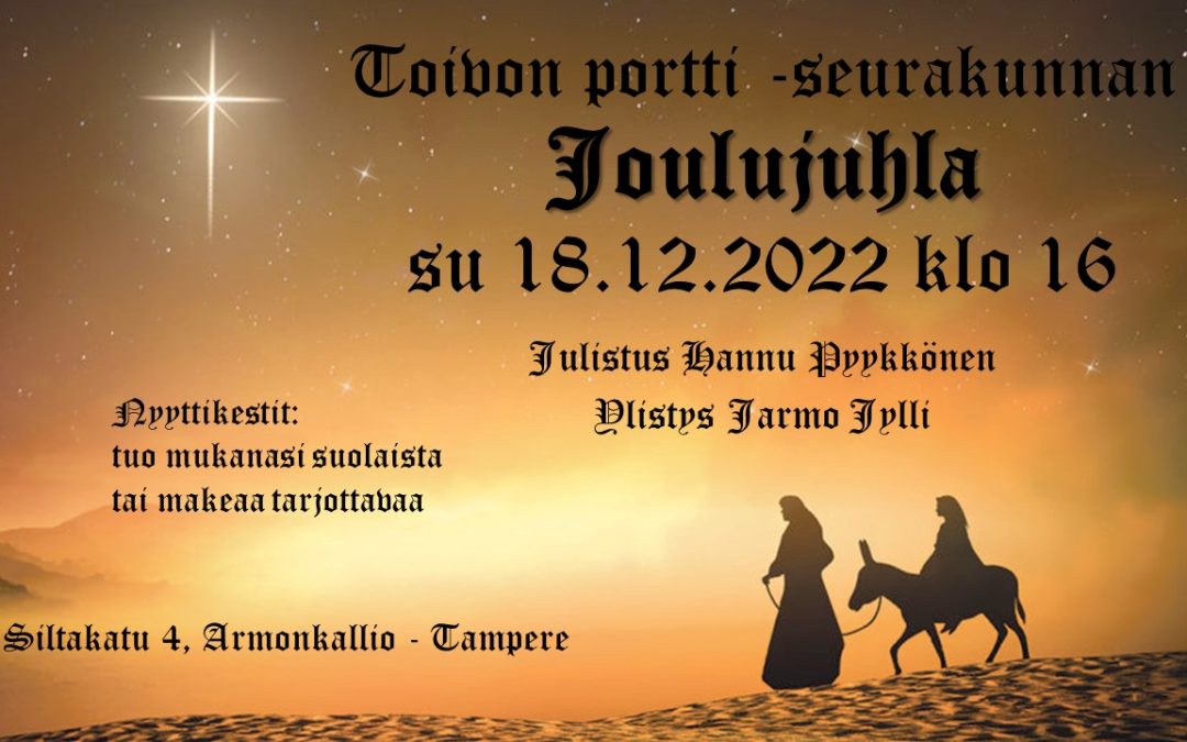 SU 18.12.2022 klo 16 Joulujuhla – Hannu Pyykkönen