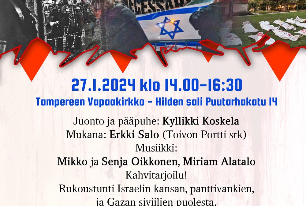 LA 27.1.2024 klo 14-16.30 Holokaustin muistojuhla – Tampereen Vapaakirkko