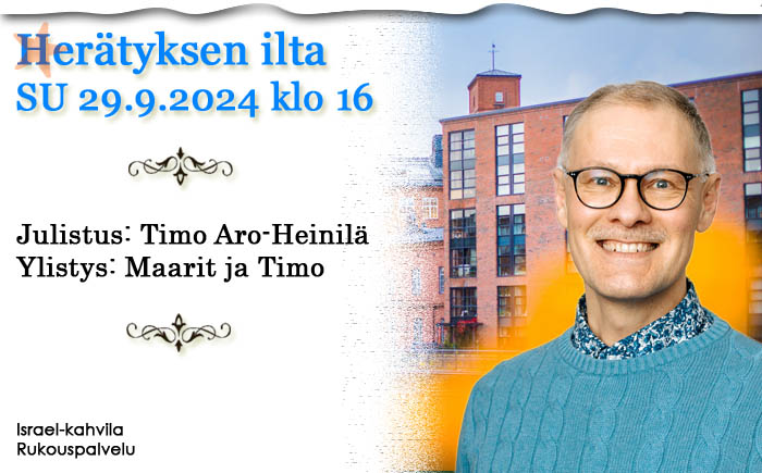 SU 29.9.2024 klo 16 Herätyksen ilta – Timo Aro-Heinilä