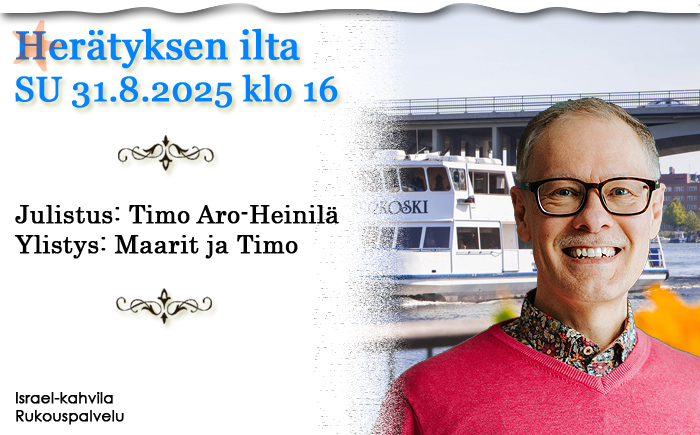 SU 31.8.2025 klo 16 Herätyksen ilta – Timo Aro-Heinilä