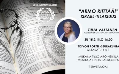 SU 15.2.2026 Herätyksen ilta klo 16 – Tuija Valtanen – Linda Laukkonen (ICEJ)