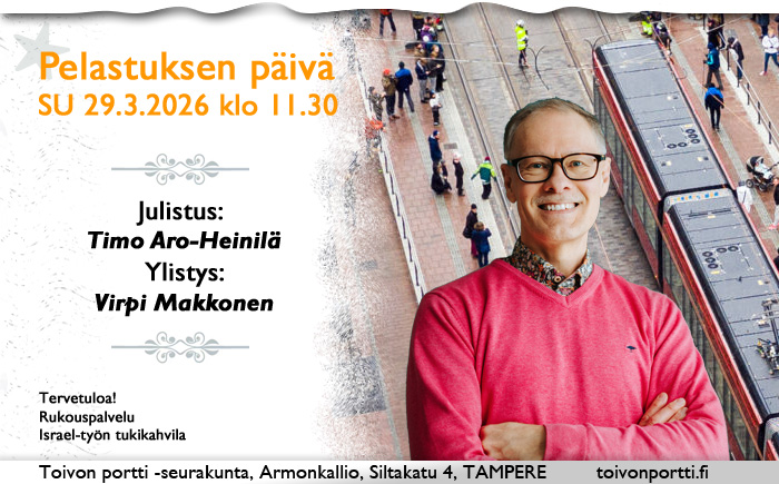 SU 29.3.2026 klo 11.30 Pelastuksen päivä – Timo Aro-Heinilä