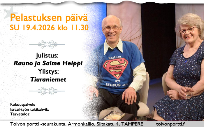 SU 19.4.2026 klo 11.30 Pelastuksen päivä – Salme ja Rauno Helppi