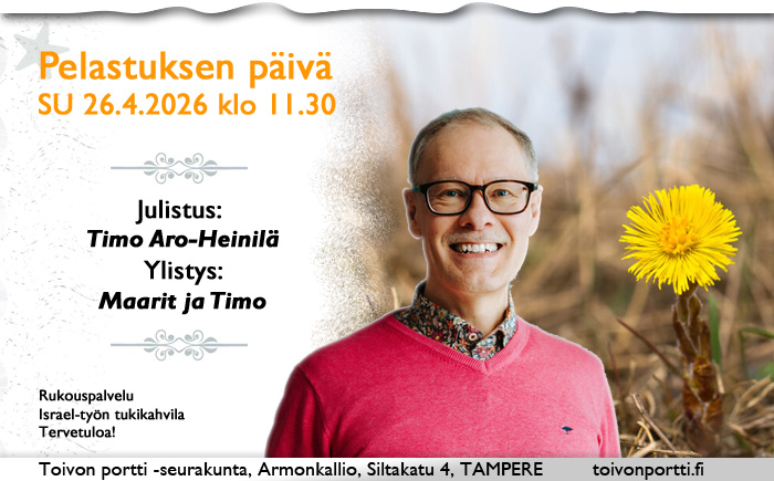 SU 26.4.2026 klo 11.30 Pelastuksen päivä – Timo Aro-Heinilä