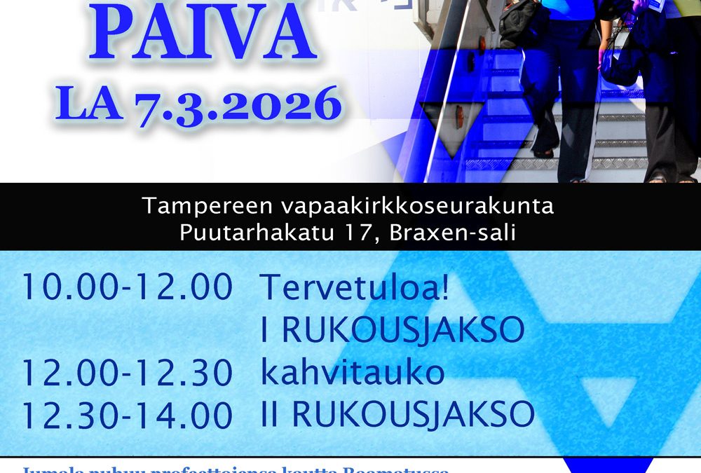 LA 7.3.2026 klo 10.00 Aliyah-rukoustapahtuma – VAPAAKIRKKO, TRE